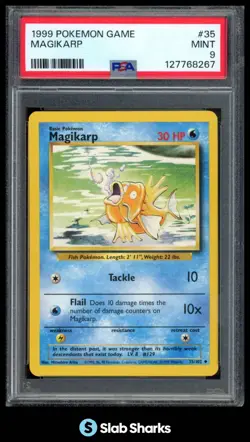 1999 POKEMON SET UNLIMITED #35/102 MAGIKARP UNCOMMON PSA 9 - Image 1