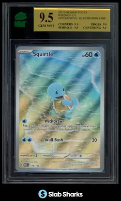 2023 POKEMON SCARLET & VIOLET 151 #170/165 SQUIRTLE ILLUSTRATION RARE MNT 9.5 - Image 1