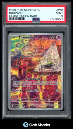 2023 POKEMON SCARLET & VIOLET #210/198 DROWZEE ILLUSTRATION RARE PSA 9 - Image 1