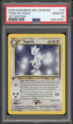 2000 Pokemon 1st Edition Neo Genesis Togetic Holo 16/111 PSA 10 GEM MINT - Image 1