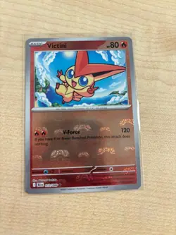 Pokemon Masterball Reverse Holo Victini Card 012/086 MINT/NM Black Bolt ENGLISH - Image 1