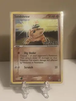 Pokemon Card Ex Delta Species Sandshrew 82/113 2005 Stamped Holo MP/HP - Image 1