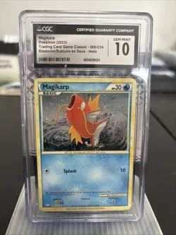 Pokemon Magikarp Trading Card Game Classic Holo Card 006/034 English CGC GEM 10 - Image 1