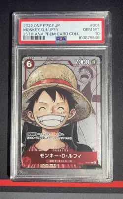 PSA 10 One Piece Card Game - Monkey D. Luffy P-001 25th Anniversary Promo - Image 1