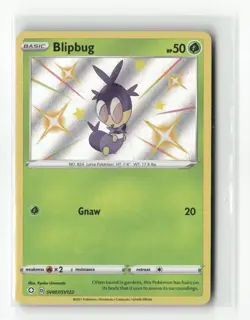 Pokemon TCG Blipbug Shiny Vault/Shining Fates Holo Card SV007/SV122 NM - Image 1