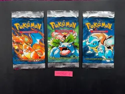 1st Edition DUTCH Base Set open packs x 3 - NO Cards - Image 1