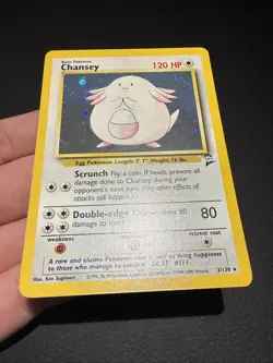 Pokemon TCG Chansey Base Set Holo Rare Card 3/130 Unlimited Lightly Played - Image 1