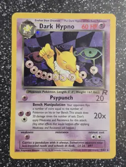 Pokemon TCG Dark Hypno 9/82 Team Rocket Holo Rare Vintage Card - WOTC 1999 NM/LP - Image 1