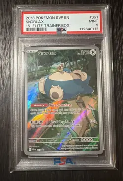 Snorlax 051 Sv: Scarlet & Violet Promo Cards Holo Elite Trainer Box 151 PSA 9 - Image 1