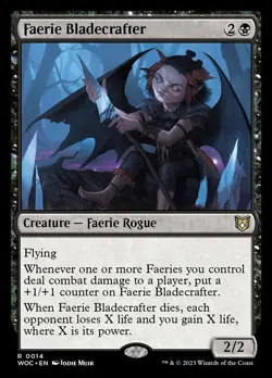 Near Mint, English - 4 x MTG Faerie Bladecrafter Commander: Wilds of Eldraine - Image 1