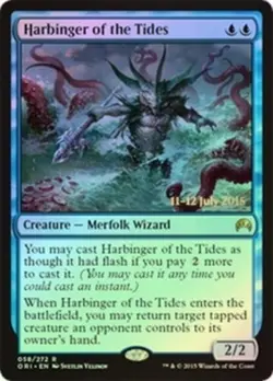 Near Mint, English - 1 x MTG Harbinger of the Tides - Prerelease Foil Promotiona - Image 1