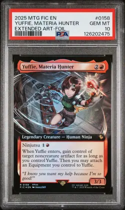 PSA 10 Final Fantasy Yuffie, Materia Hunter R 0158 (Extended Art, Foil) MTG - Image 1