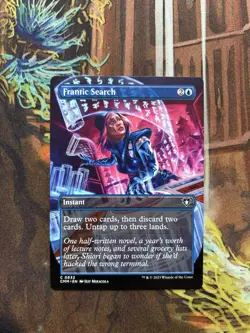 1x Frantic Search - Borderless - Commander Masters - Near Mint, English - MTG! - Image 1