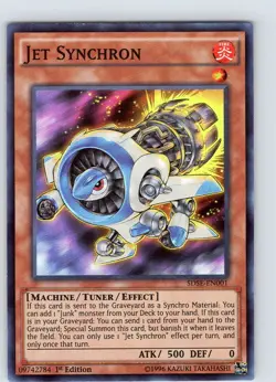 Yu-Gi-Oh TCG Jet Synchron SDSE-EN001 1st Edition Super Rare Card NM - Image 1