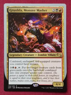 Magic The Gathering UNSTABLE GRUSILDA MONSTER MASHER black/red card MTG - Image 1