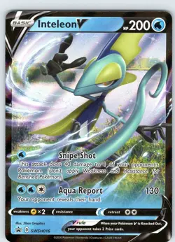 Pokemon TCG Inteleon V Black Star Promo SWSH016 Ultra Holo Promo Card NM - Image 1