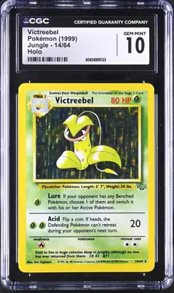 CGC 10 GEM MINT Victreebel 1999 Jungle Set 14/64 Holo Wotc Pokemon Card psa - Image 1