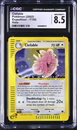 CGC 8.5 Clefable Expedition 7/165 Holo 2002 Pokemon Card NM/MINT+ psa - Image 1