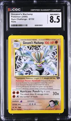 CGC 8.5 Giovanni's Machamp 2000 Gym Challenge 16/132 Holo Pokemon Card psa - Image 1