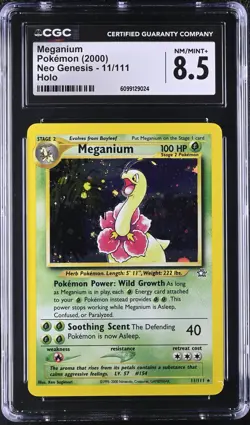 CGC 8.5 Meganium 2000 Neo Genesis 11/111 Holo Pokemon Card NM/MINT+ psa - Image 1