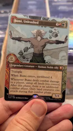 1x Bumi Unleashed Showcase NM - Magic MTG TLA Avatar x1 - Image 1