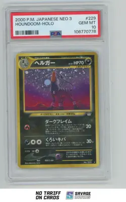 2000 Pokemon Pocket Monsters NEO 3 Holo JPN Houndoom PSA 10 #229 - Image 1