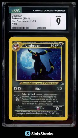 2001 POKEMON NEO DISCOVERY #13/75 UMBREON HOLO CGC 9 - Image 1