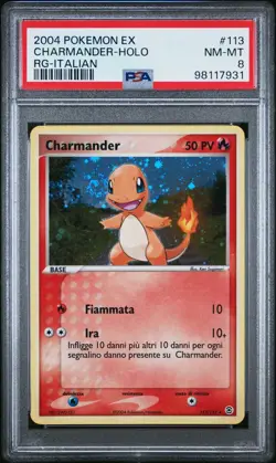 Pokemon Italian Charmander EX Fire Red & Leaf Green Holo SWIRL Rare #113 PSA - Image 1