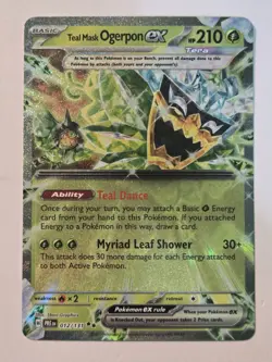 Pokemon TCG Teal Mask Ogerpon ex Prismatic Evolutions 012/131 Holo Double Rare - Image 2