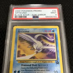articuno 22 PSA 9 2000 pokemon WOTC promo AOKI ERROR - Image 3