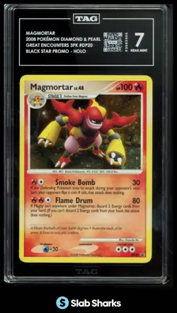 2008 POKEMON DIAMOND & PEARL BLACK STAR PROMOS #DP20 MAGMORTAR HOLO TAG 7 - Image 1