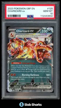 2023 POKEMON S&V OBSIDIAN FLAMES - OBF EN #125/197 CHARIZARD EX DOUBLE R PSA 10 - Image 1