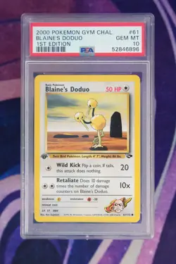 2000 Pokemon TCG 1st Edition Blaine's Doduo #61 PSA 10 GEM MINT - Image 1