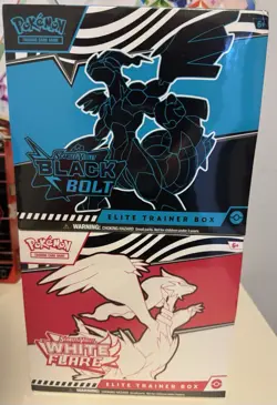 Pokemon TCG Black Bolt and White Flare Elite Trainer Box ETB Sealed lot of 2 - Image 1