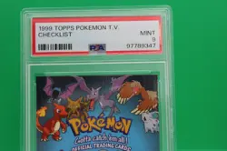 1999 Topps Pokemon T.V., Checklist PSA 9 - - Image 2