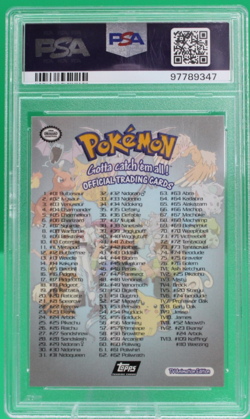 1999 Topps Pokemon T.V., Checklist PSA 9 - - Image 5