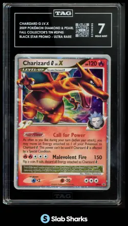 2009 POKEMON DIAMOND & PEARL BLACK STAR PROMOS #DP45 CHARIZARD G LV.X UR TAG 7 - Image 1