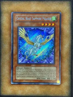 Yugioh Crystal Beast Sapphire Pegasus CT04-EN002 Secret Rare NM - Image 1