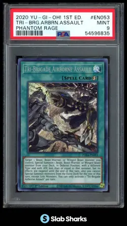 2020 YU-GI-OH! #PHRA-EN053 TRI-BRIGADE AIRBORNE ASSAULT 1ST EDITION MINT PSA 9 - Image 1