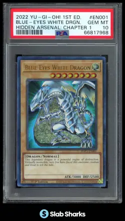 2022 YU-GI-OH! #HAC1-EN001 BLUE-EYES WHITE DRAGON 1ST EDITION GEM MINT PSA 10 - Image 1