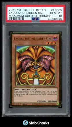 2021 YU-GI-OH! #MGED-EN005 EXODIA THE FORBIDDEN ONE 1ST EDTION GEM MINT PSA 10 - Image 1