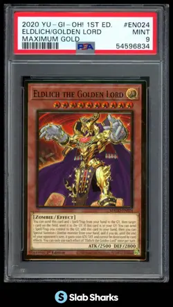 2020 YU-GI-OH! MAXIMUM GOLD MAGO-EN024 ELDLICH THE GOLDEN LORD 1ST EDITION PSA 9 - Image 1