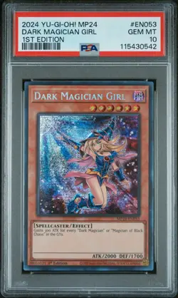 2024 Yu-Gi-Oh MP24-EN053 Dark Magician Girl Secret Rare PSA 10 25th Tin GEM MINT - Image 1