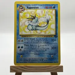 Vaporeon 28/64 1995 Vintage Pokemon TCG Jungle Non-Holo Rare Card LP - Image 1