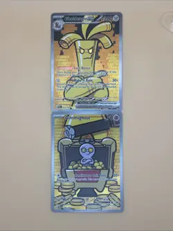 Pokemon TCG Paradox Rift Gholdengo and Gimmighoul Combo Pack 2 Cards NM - Image 1