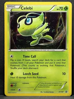Pokemon TCG Celebi XY187 Promo Rare Holo Card LP - Image 1