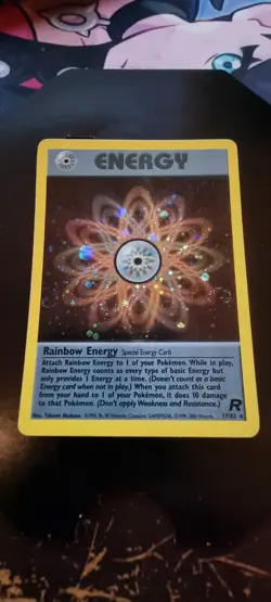 Rainbow Energy Holo Rare 17/82 Unlimited Team Rocket Holo Card NM/M Condition - Image 2