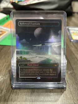 Hallowed Fountain - Foil Extended Art UNF NM MTG 277 UNFINITY DUAL LAND - Image 1