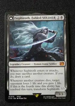 MTG - Sephiroth, Fabled SOLDIER - Final Fantasy - Near Mint Mythic #115 Non Foil - Image 1
