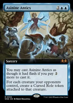 1 x Asinine Antics - Foil - Extended Art - Wilds of Eldraine - NM-Mint - MTG - Image 1